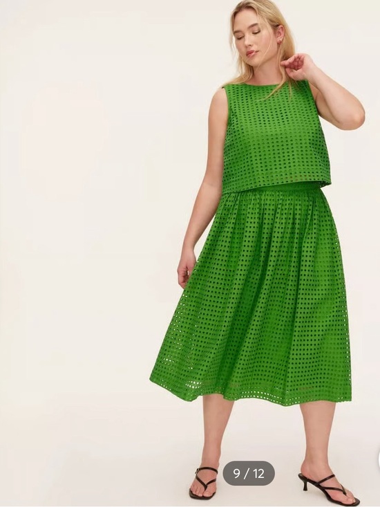 kate spade Dresses & Skirts - kate spade & Target Bright Green Eyelet Midi Skirt & top Set